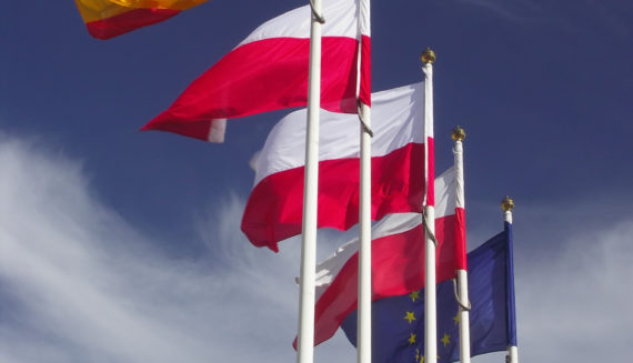 Polish and EU flags