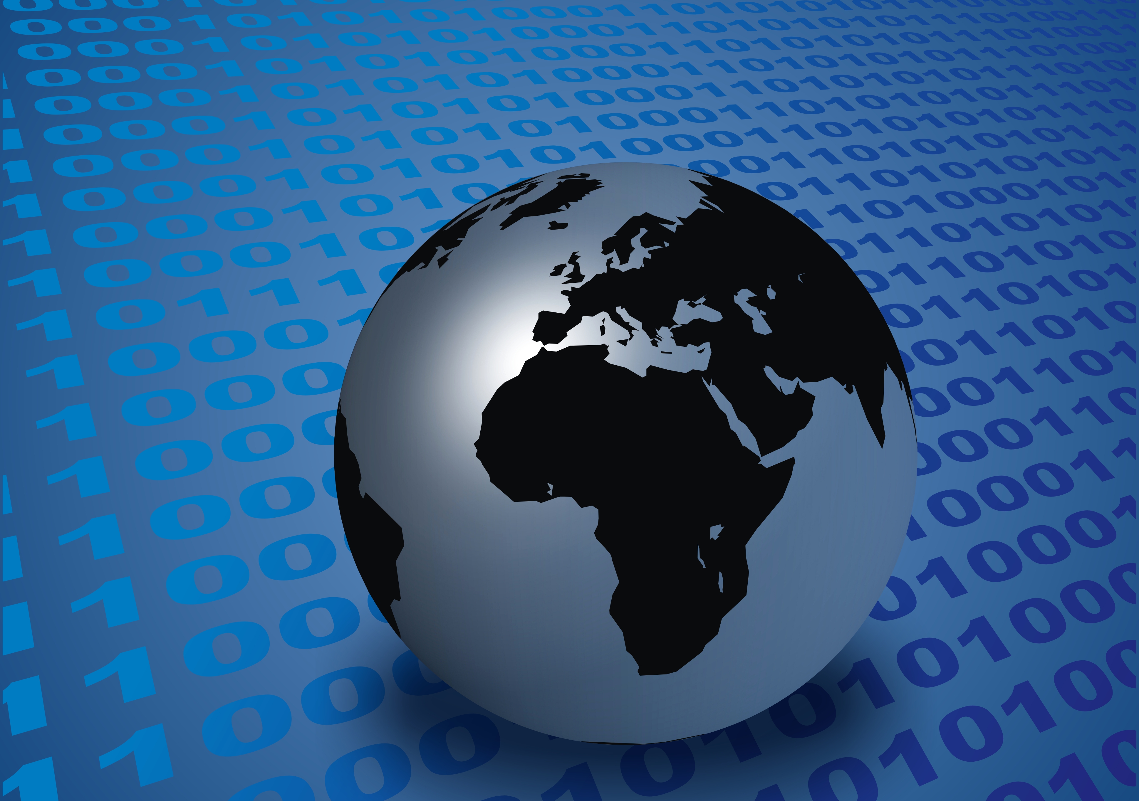 Image of a globe on a blue background
