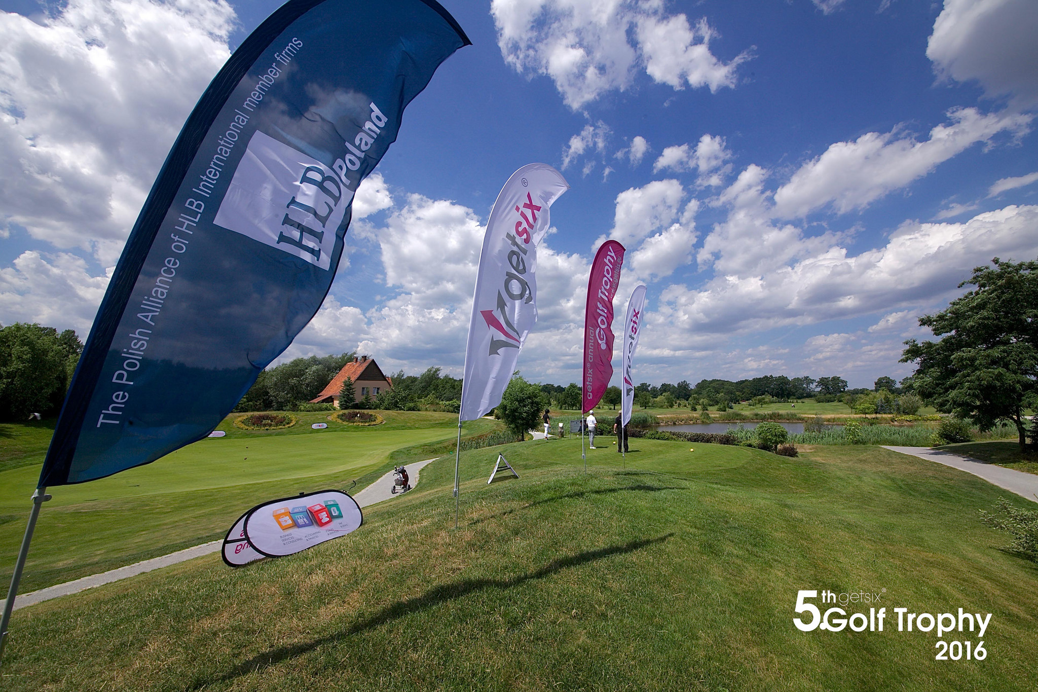 getsix® and HLB Poland flags on the golf course during getsix® 5th Golf Trophy