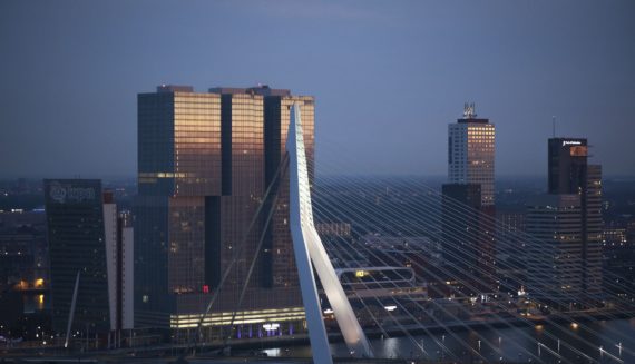 View of the city at night