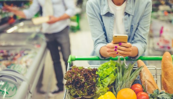 Woman grocery shopping