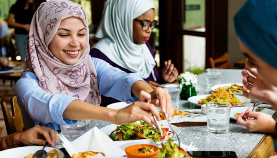 Women eating