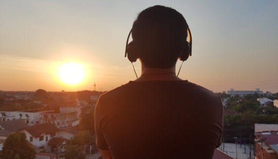 A man in headphones