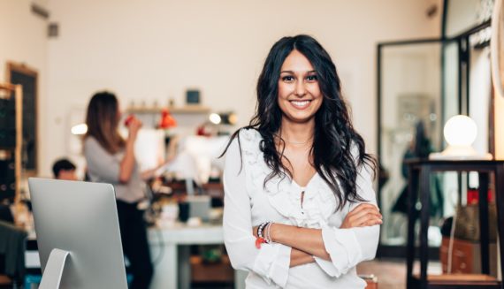 A smiling woman