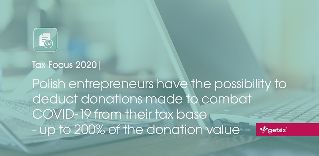 Polish entrepreneurs have the possibility to deduct donations made to combat COVID-19 from their tax base
