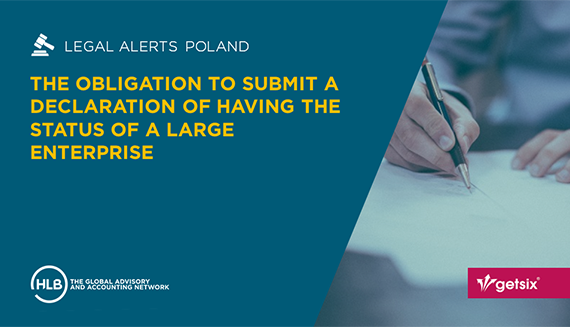 The obligation to submit a declaration of having the status of a large enterprise