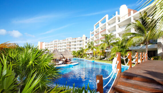 A hotel with a pool in Caribbean