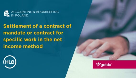 Settlement of a contract of mandate or contract for specific work in the net income method