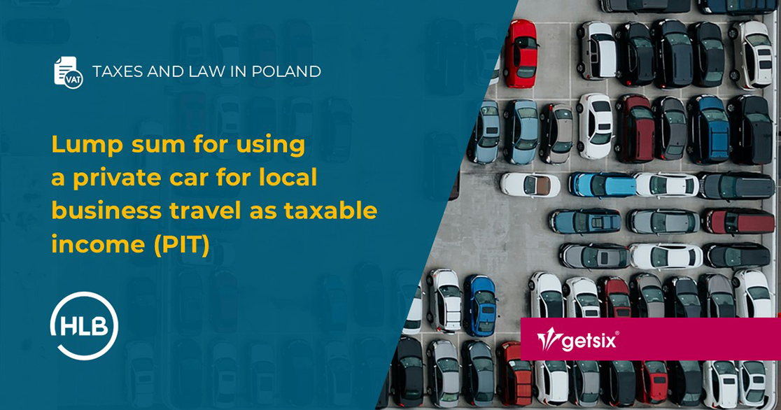 Lump sum for using a private car for local business travel as taxable income (PIT)