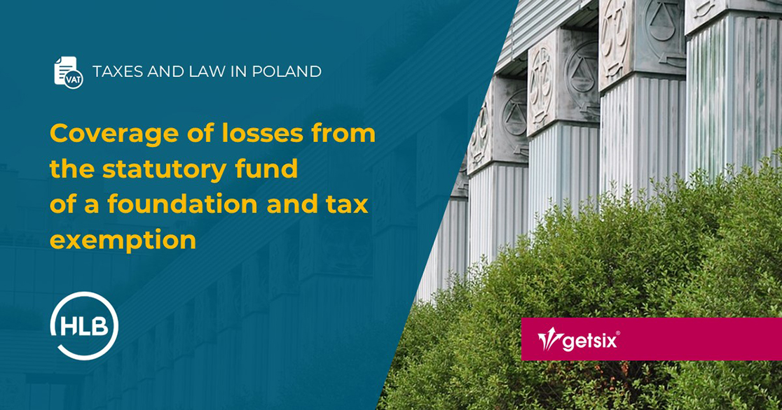 Coverage of losses from the statutory fund of a foundation and tax exemption