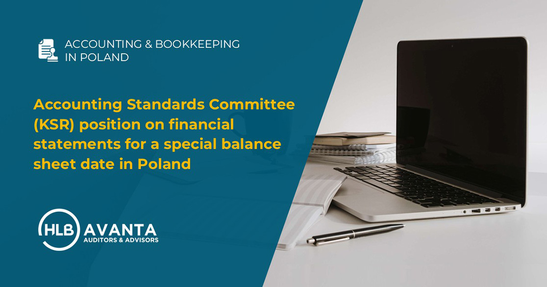 Accounting Standards Committee (KSR) position on financial statements for a special balance sheet date in Poland